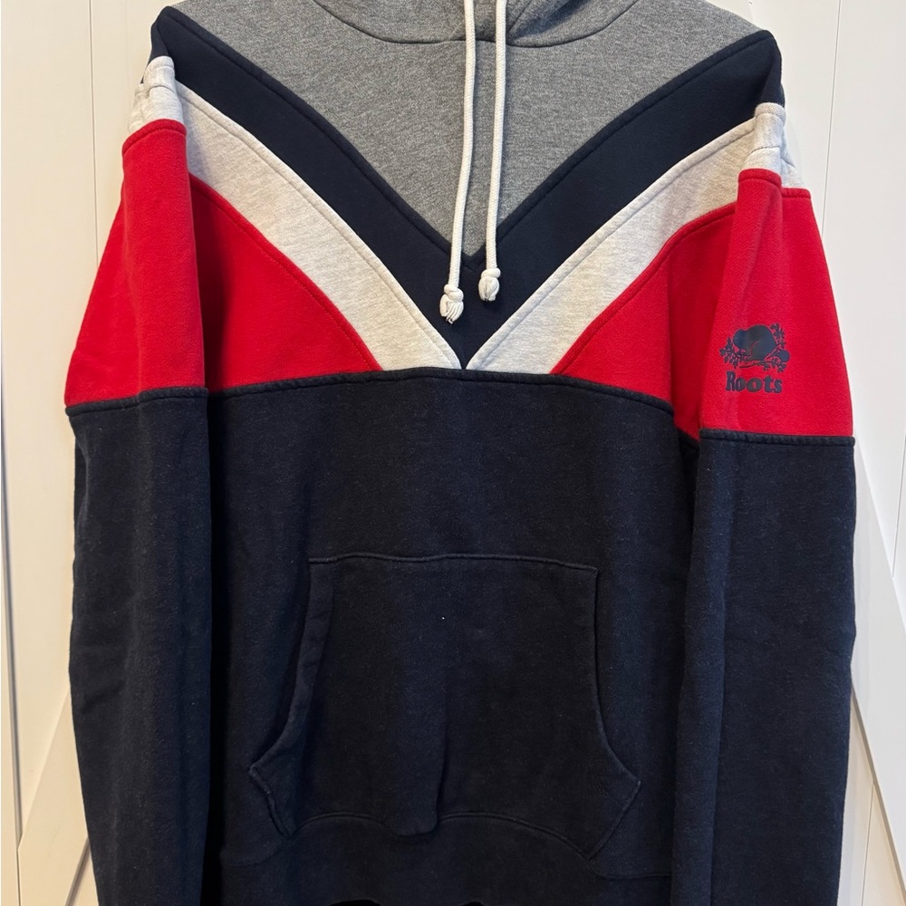 Roots Gray and Navy Hoodie